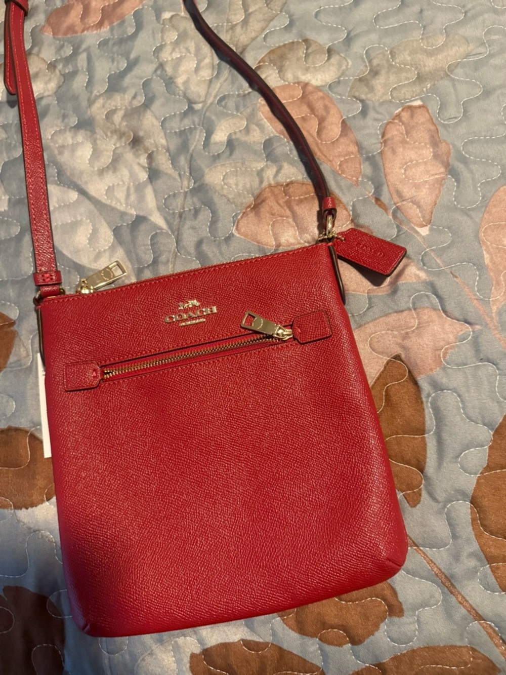 Coach Crossbody Bag in Red with Gold Hardware - Picture 5 of 7